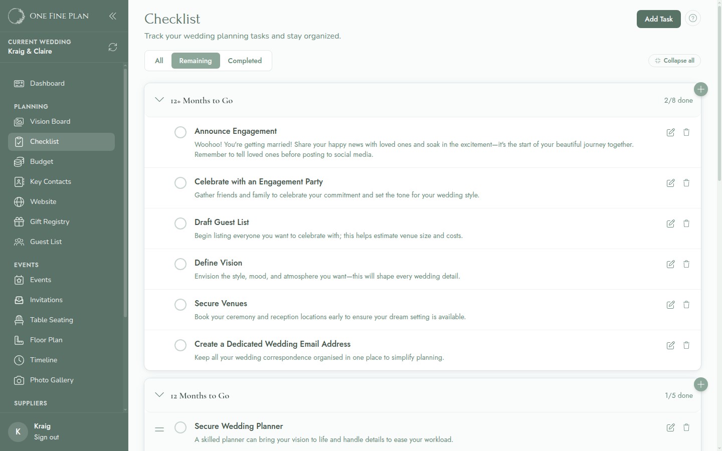 Guided Wedding Checklist