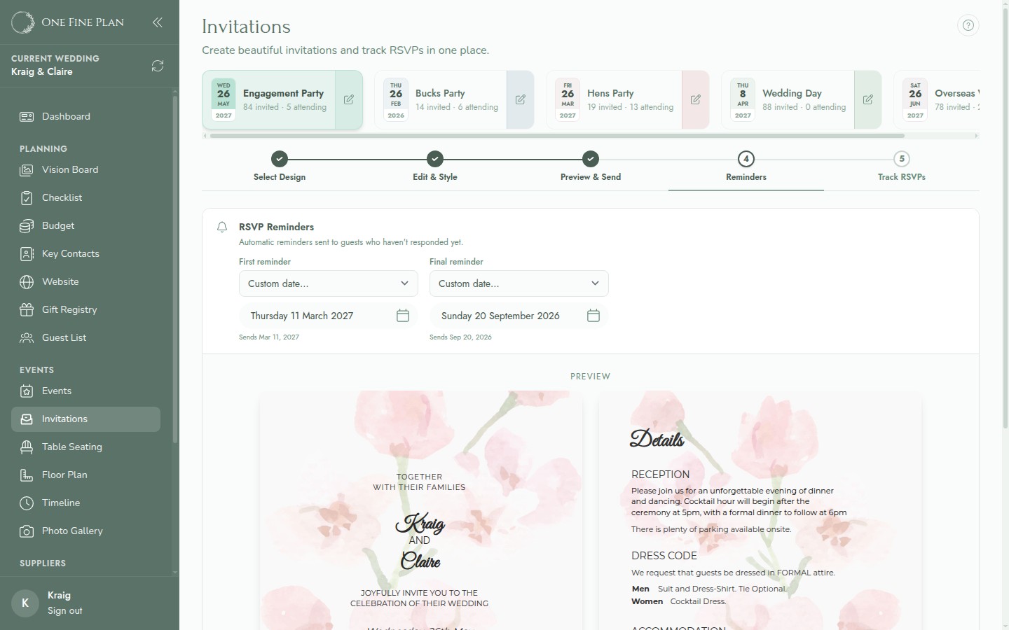 Invitations, RSVP Tracking & Guest Portal