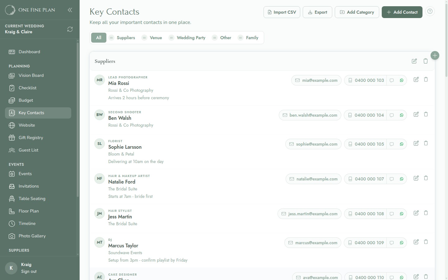 Key Contacts Manager