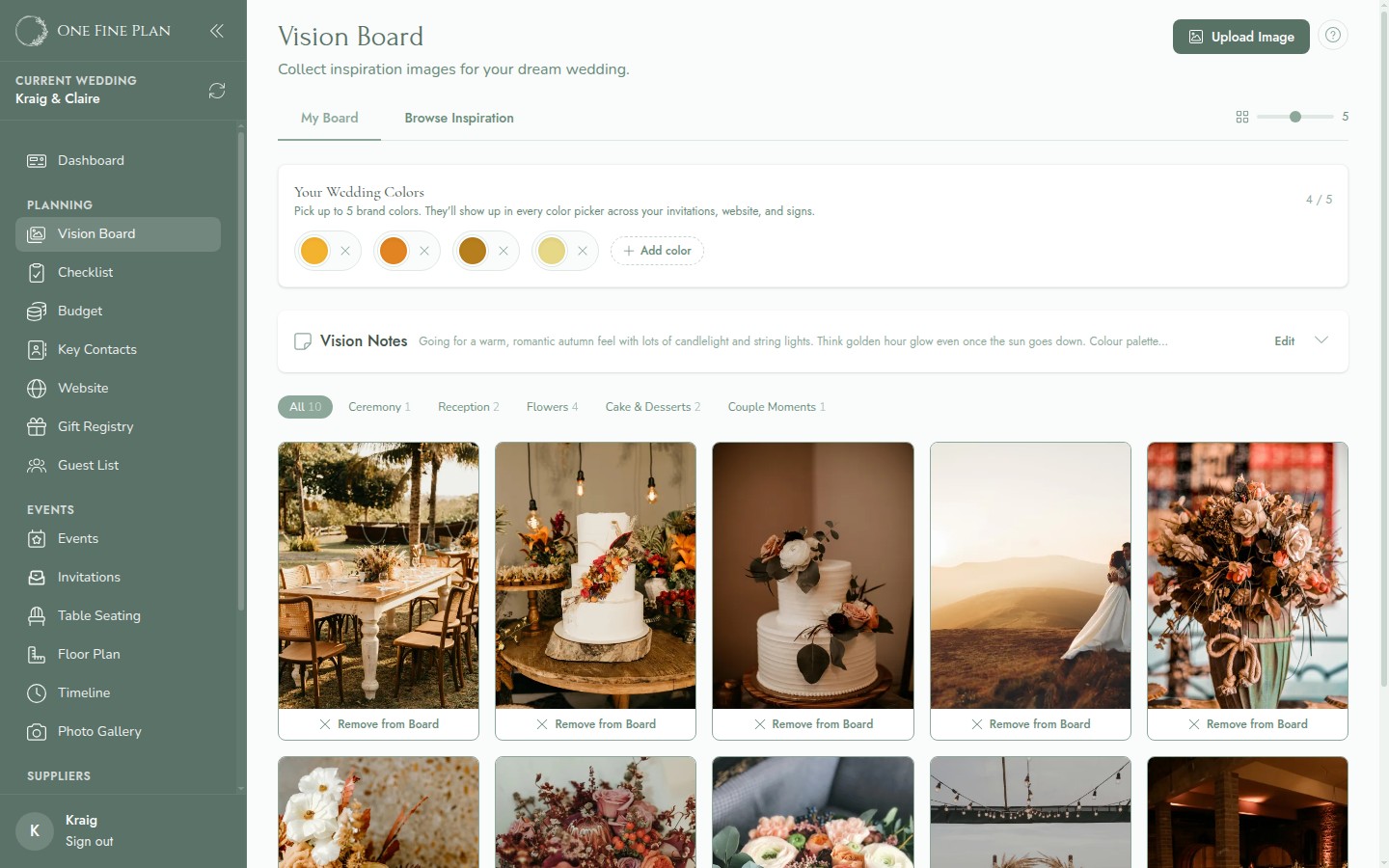 Wedding Vision Board